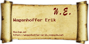 Wagenhoffer Erik névjegykártya